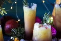 Tequila Christmas Sunrise Cocktail with Homemade Grenadine