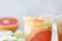 Triple Citrus Kombucha Fizz with Salty Chili Sugar Rim