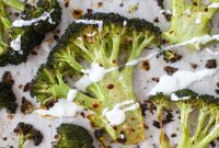 Spicy Roasted Broccoli with Lemon-Goat Cheese Drizzle