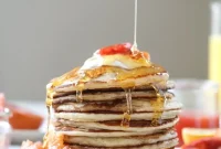 Fluffy Greek Yogurt Pancakes with Warm Winter Citrus Compote