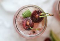 Cherry Lime Vodka Soda Recipe with Fresh Cherries