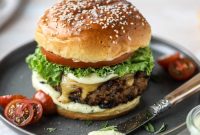 Irresistible Veggie Burgers with Garlic-Herb Mayo