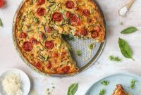 Zucchini and Cherry Tomato Pie with Herbed Crust