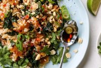 Crispy Rice and Kale Salad with Tangy Sesame Dressing
