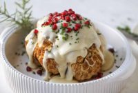Whole Roasted Cauliflower with Creamy Fondue Dip