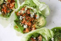 Roasted Buffalo Cauliflower Lettuce Cups with Cooling Ranch Slaw