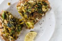 Crispy Brussels Sprout Tartine with Caramelized Onions and Goat Cheese