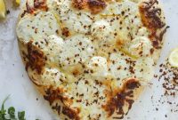 Garlic Bread Crust White Pizza with Melted Cheese