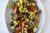 Sticky Sheet Pan Chicken with Fresh Pineapple Salsa Recipe