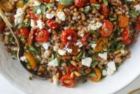 Slow-Roasted Tomato and Farro Salad with Basil Vinaigrette