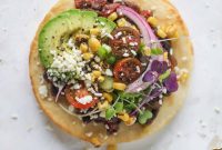 Black Bean Tostadas with Fresh Summer Garden Veggies