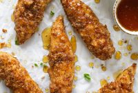 Hot Honey Pretzel Chicken Fingers with Tangy House Sauce