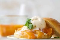 Prosecco-Poached Peach Shortcakes on Salted Brioche