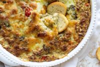 Smoky Chicken Pesto Dip with Gooey Cheese