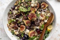 Fig and Farro Grain Bowls with Lemon-Lavender Vinaigrette