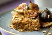 Almond Butter Baked Oatmeal with Sticky Cinnamon Fig Topping