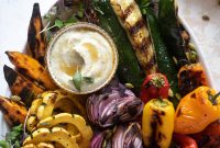 Autumn Grilled Vegetables with Sage Brown Butter Bean Dip