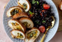 Southwest-Stuffed Turkey Tenderloins with Lime-Black Beans
