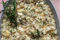 Toasted Cauliflower & Brie Rosemary Risotto Bake