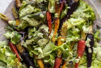 Roasted Carrot Salad with Green Goddess Dressing