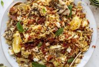 Crispy Lemon Orzo with Roasted Artichokes