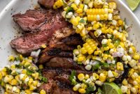 Coffee-Rubbed Strip Steak with Herbed Corn Salsa