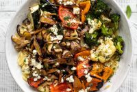 Grilled Vegetable Orzo with Creamy Smashed Feta Vinaigrette