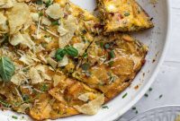 Crispy Potato Chip Frittata with Caramelized Onions