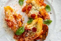 Asiago Pizza Stuffed Shells Recipe — Cheesy Baked Pasta Delight