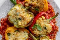 Summer Risotto-Stuffed Peppers: Light Seasonal Vegetarian Dinner