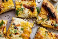 Grilled Peach Pizza with Corn & Chili Garlic Sauce Recipe