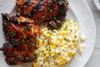 Chipotle Beer BBQ Chicken with Creamed Grilled Corn Recipe
