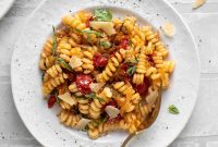 Caramelized Onion and Burst Tomato Pasta Skillet Recipe
