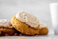 Brown Butter Pumpkin Cookies with Vanilla Icing