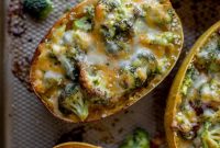 Broccoli Cheddar Stuffed Spaghetti Squash Recipe