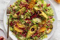 Citrus Shredded Brussels Sprouts Salad with Avocado & Pomegranate