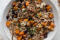 Winter Farro Salad with Cranberry Cinnamon Vinaigrette