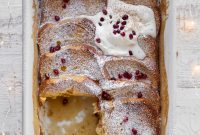 Make-Ahead Eggnog Crème Brûlée French Toast with Bourbon Whip