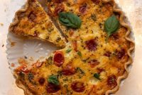Christmas Caprese Quiche Recipe — Tomato, Basil & Mozzarella Tart