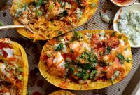 Baked Buffalo Chicken Spaghetti Squash Casserole