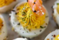 Smoked Salmon Deviled Eggs with Dill and Capers