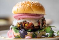 Roasted Corn & Black Bean Cheddar Melt Burgers Recipe