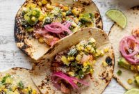Summer Salmon Tacos with Grilled Corn & Charred Poblano Peppers