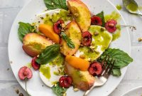 Summer Stone Fruit Caprese with Basil Vinaigrette Recipe