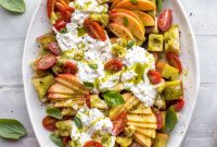 Peach, Burrata & Basil Panzanella Salad Recipe