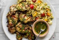 Grilled Chimichurri Chicken with Lemon Couscous Salad