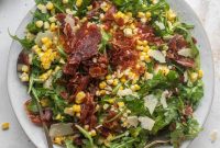 Crispy Prosciutto & Charred Corn Arugula Salad Recipe