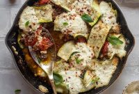 Skillet Cherry Tomato and Zucchini Lasagna