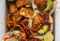 Crispy Halloumi Fajitas with Charred Peppers and Lime