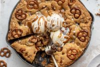 Salted Caramel Pretzel Skillet Cookie Recipe